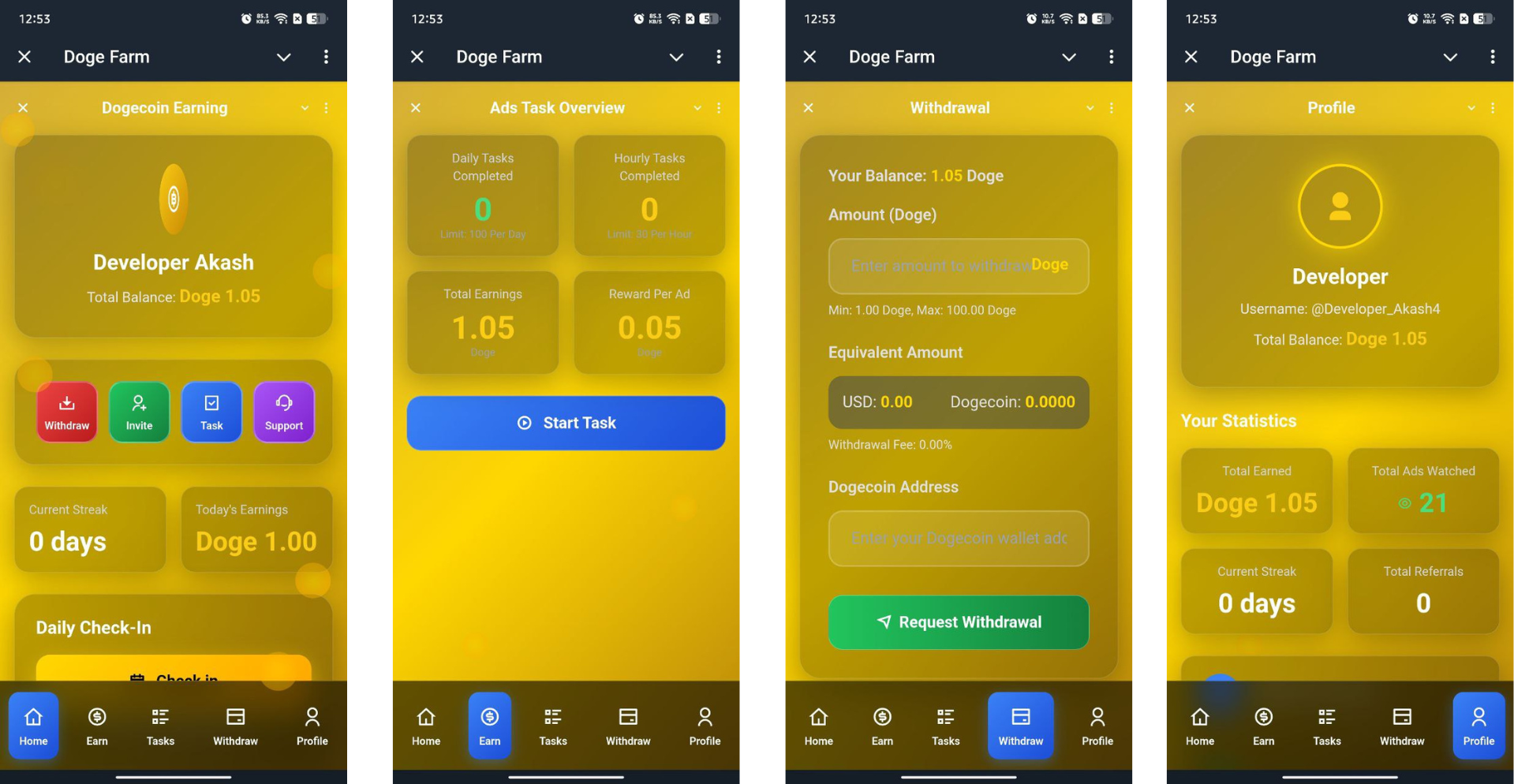 Doge Farm Telegram Mini App Source Code